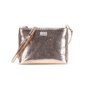 Bolsa Clutch Dourada Metalizada Alça Transversal