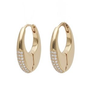 Brinco dourado, banhado no ouro 18k, hipoalergênico, cravejado em Zircônias 01