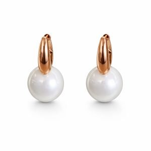 Brinco dourado com Pérola, hipoalergênico, banhado a ouro 18k