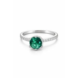 Anel em prata 925, com pedra verde