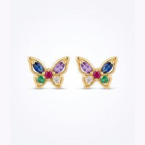 Brinco dourado, banhado no ouro 18k, hipoalergênico