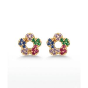 Brinco no formato de estrela, colorido, banhado no ouro 18k, hipoalergênico