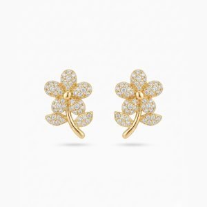 Brinco dourado, banhado no ouro 18k, hipoalergênico
