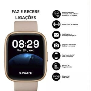 Relógio Digital com mais de 100 tipos de treino, conexão Bluetooth e bateria de longa duração